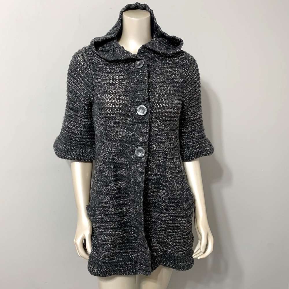 Free People Chunky Knit Hooded Sweater Cardigan